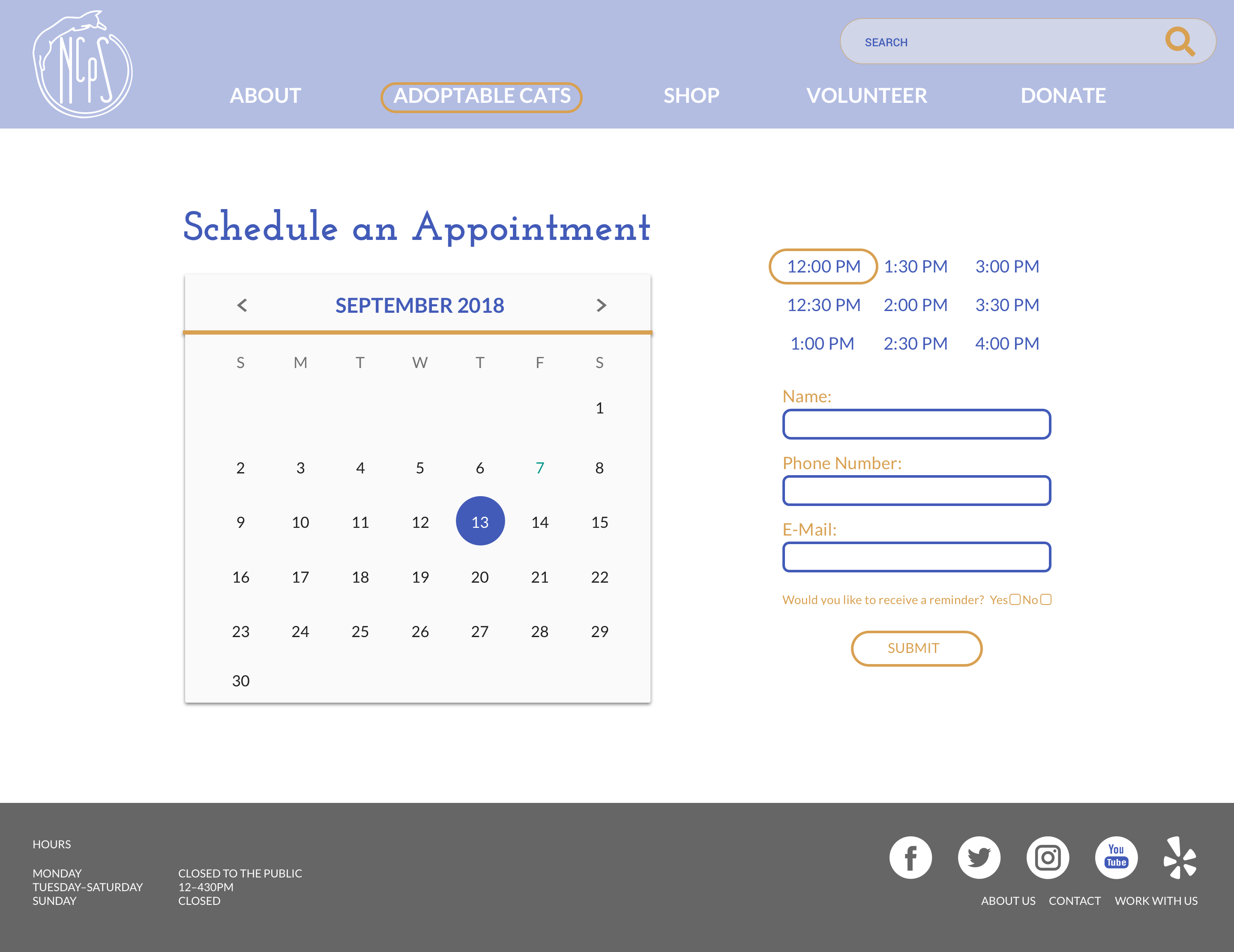 NatCat - Set Appointment